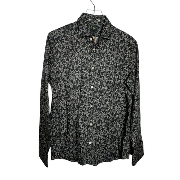 Soft Cloth Brand soft point collar mens shirt italian leaf print size medium - Picture 11 of 11